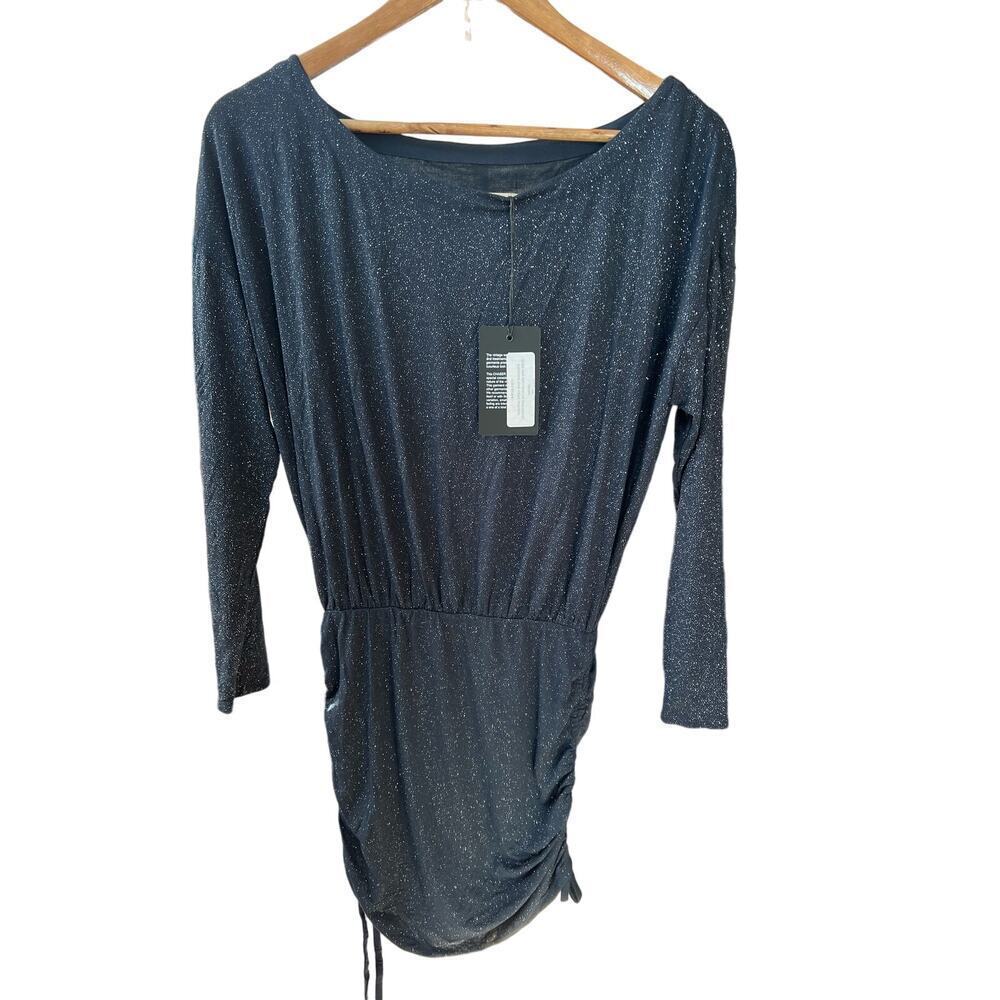 Chaser Diamond Jersey  Drop Shoulder Dress with Drawstring Detail! NWT Size S!